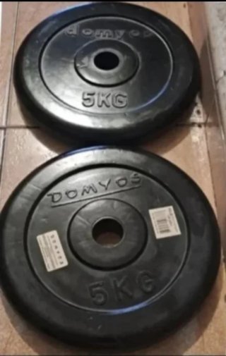 2 Discos Caucho Domyos 1kg y 20kg 10kg 5kg