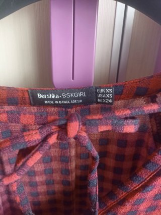 Blusa cuadros roja y negra
