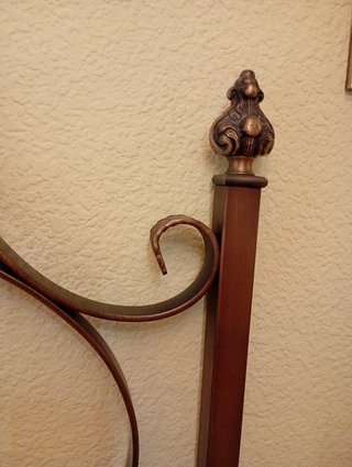Cabecero Cama Hierro y Madera 1.35