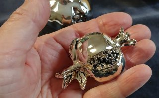 Coppia Melograni Portafortuna Argento