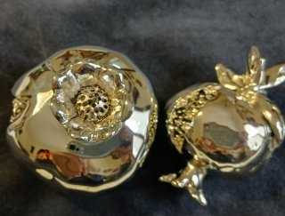 Coppia Melograni Portafortuna Argento