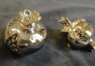 Coppia Melograni Portafortuna Argento