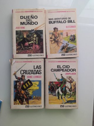4 libros antiguos colección Historias