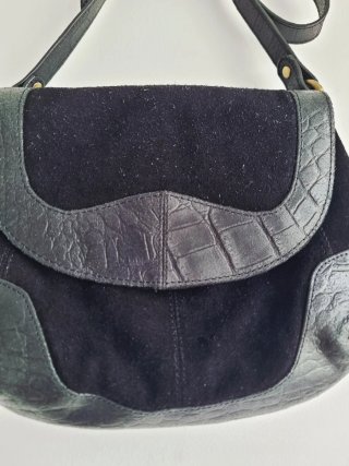 Bolso Hombro Piel Vintage Negro