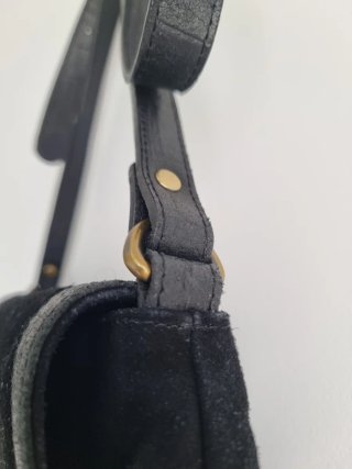 Bolso Hombro Piel Vintage Negro