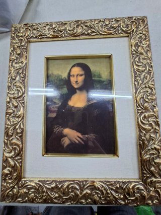 Litografia Gioconda con cornice dorata