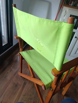 Sillón Plegable Madera y Tela Verde