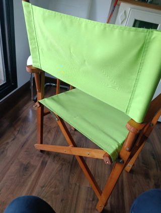 Sillón Plegable Madera y Tela Verde