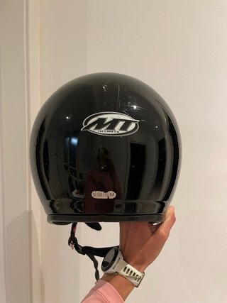 Casco Moto MT Negro con Visera transparente