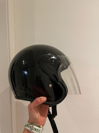 Casco Moto MT Negro con Visera transparente