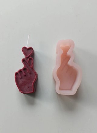 3 Moldes para Velas Corazón Mano