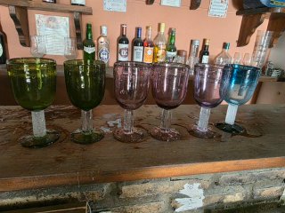 Copas de vidrio de colores