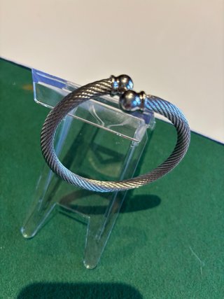 Bracciale rigido donna effetto corda
