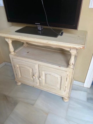 Mueble TV madera y cristal