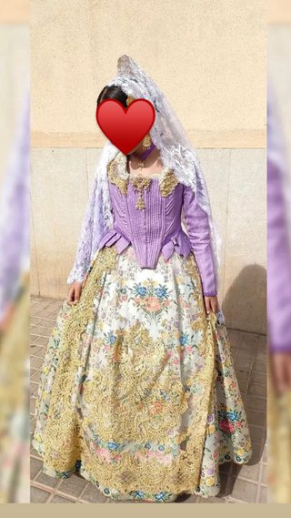 Traje de Fallera Multicolor y Morado
