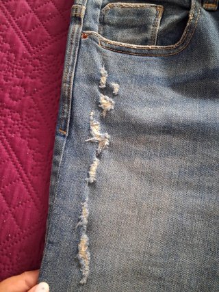 Vaqueros Zara Mujer Desgastados Talla...