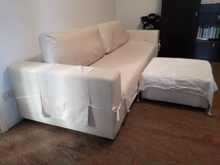 Divano e pouf PRIMAFILA WILLIAM ecopelle panna