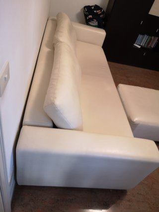 Divano e pouf PRIMAFILA WILLIAM ecopelle panna