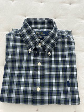 Camisa Polo Ralph Lauren cuadros azul/verde