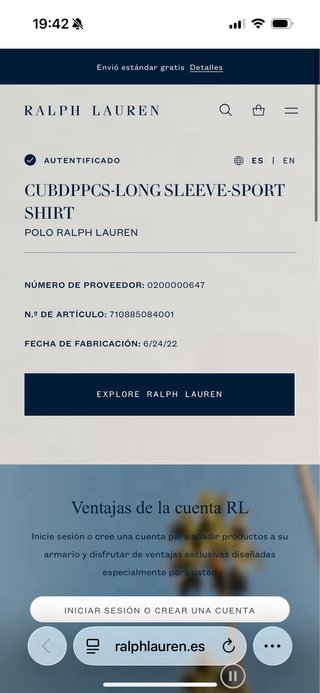 Camisa Polo Ralph Lauren cuadros azul/verde