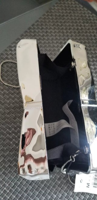 Bolso de mano plateado Zara