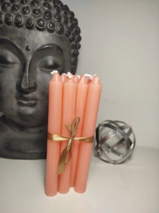 Set di 10 candele lunghe rosa