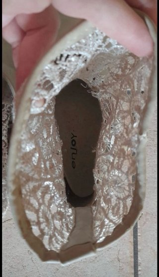 Stivaletti ballerine beige con pizzo – taglia 40
