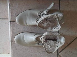 Stivaletti ballerine beige con pizzo – taglia 40