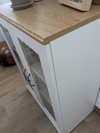 Vitrina SKRUVBY Ikea Blanca Madera Cristal