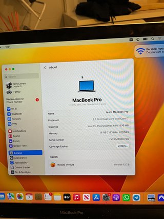 MacBook Pro 13” 2017 i7 16GB RAM - Muy buen estado