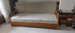 Sofá Cama Beige y Marrón