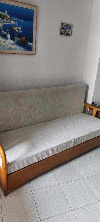 Sofá Cama Beige y Marrón