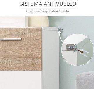 Armario Baño 2 Puertas Madera y Blanco
