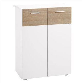 Armario Baño 2 Puertas Madera y Blanco