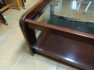 Mesa de centro madera y cristal,