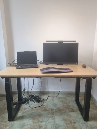 Escritorio Elevable FlexiSpot E7Q 4 Patas Bambú