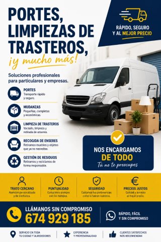 Se hacen portes,mudanzas,limpiezas...