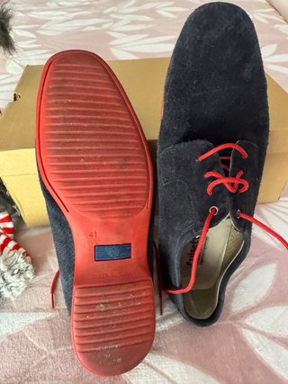 Zapatos Luisetti Azul con Cordones Rojos