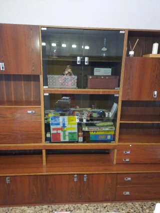 Mueble aparador comedor madera y cristal