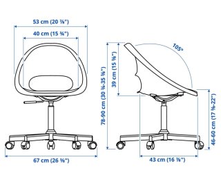 Silla escritorio Ikea LOBERGET + cojin PYNTEN