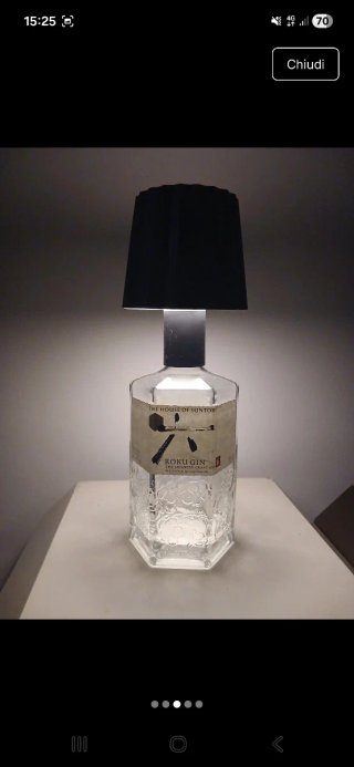 Lampada design bottiglia Roku Gin