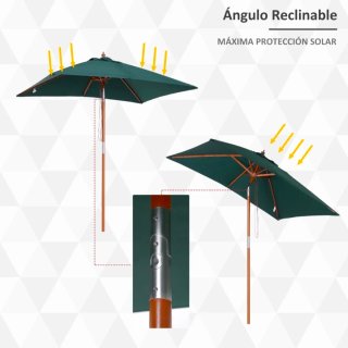 Sombrilla rectangular reclinable 200x150cm