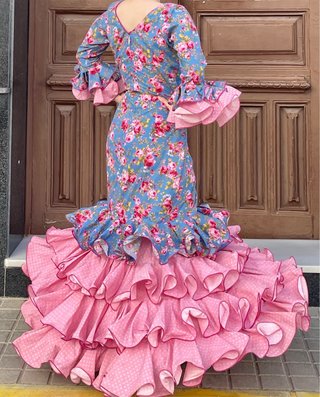Traje de flamenca floral talla 40-42