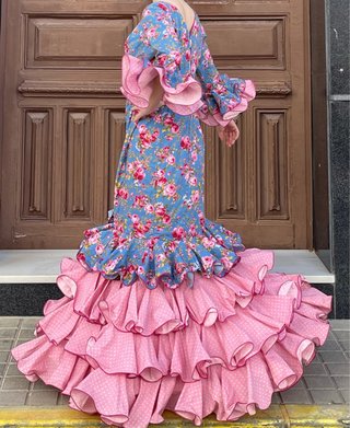 Traje de flamenca floral talla 40-42