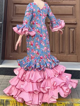Traje de flamenca floral talla 40-42