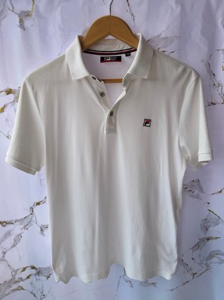 Polo Fila Blanco Estilo Tenis Talla M
