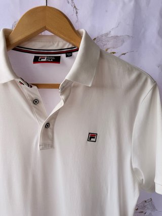Polo Fila Blanco Estilo Tenis Talla M