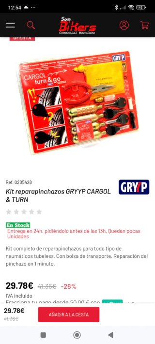 Kit Reparación Pinchazos Moto y Coche GRY P