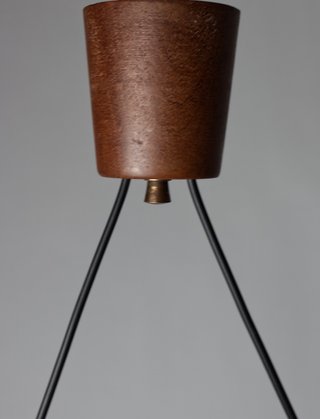 Lámpara vintage de madera y cristal 60s Italia