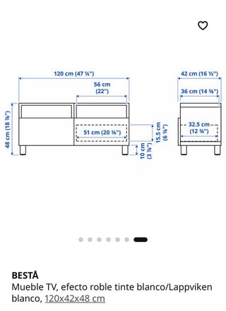 Mueble TV IKEA BESTÅ Roble/Blanco